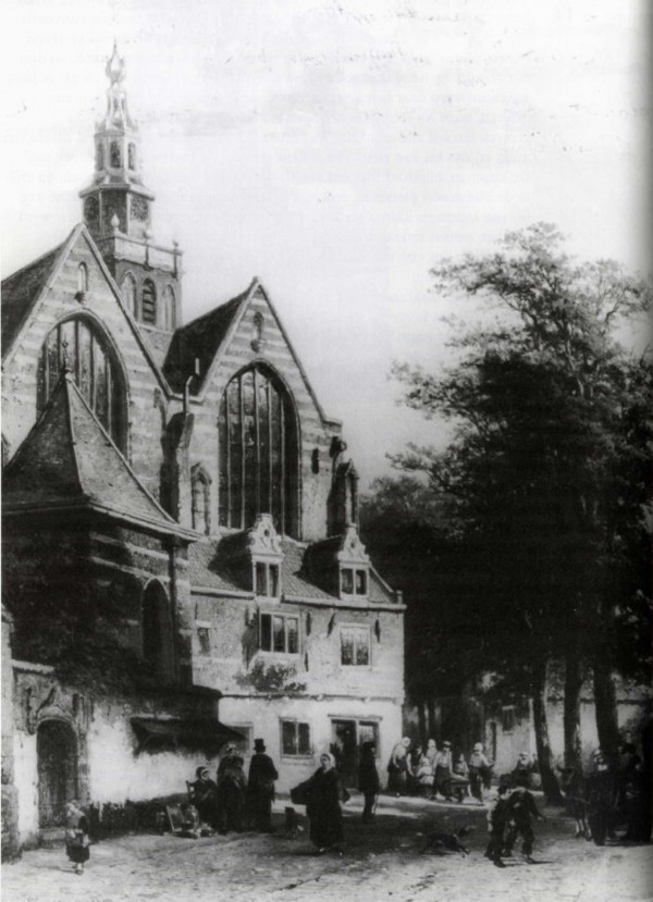 Janskerk (Gouda) by Cornelis Springer